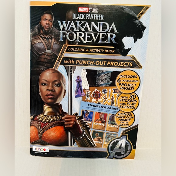 Disney Marvel Black Panther Wakanda Forever Movie Sticker/ Activity Book - Picture 1 of 3